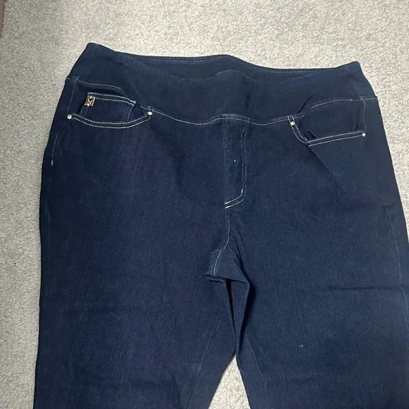 Belle by Kim Gravel Dark Blue Straight Leg Jeans - Picture 2 of 6